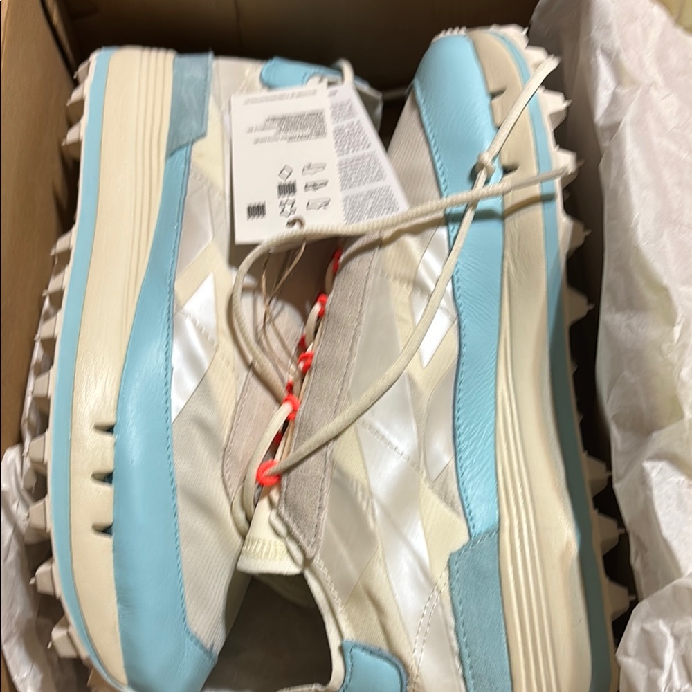 Reebok Cream and Blue Sneakers